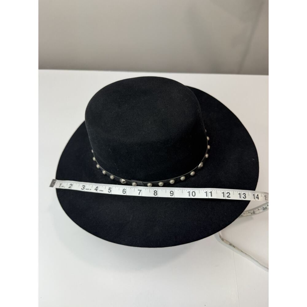 Vtg Resistol Stagecoach Black Felt Western Hat Cowboy Hat Studded Festival - Picture 6 of 14